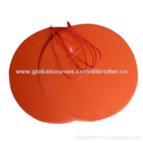 Silicone Round Electric Heating Pad, Customized Sizes, Voltage Ranges, Wattage Ranges are Accepted